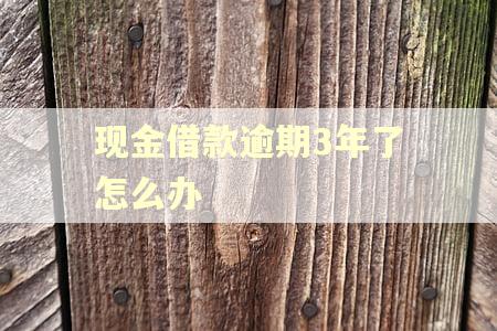 现金借款逾期3年了怎么办