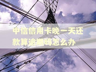 中信信用卡晚一天还款算逾期吗怎么办