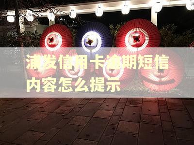 浦发信用卡逾期短信内容怎么提示
