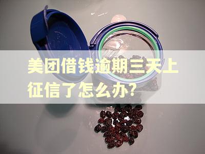 美团借钱逾期三天上征信了怎么办? 美团借钱逾期三天上征信了怎么办?
