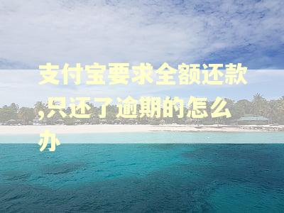 支付宝要求全额还款,只还了逾期的怎么办