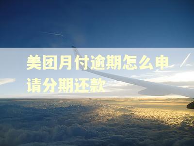 美团月付逾期怎么申请分期还款