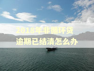 2018年非循环贷逾期已结清怎么办
