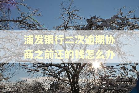 浦发银行二次逾期协商之前还的钱怎么办