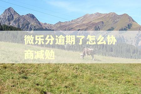 微乐分逾期了怎么协商减勉 微乐分逾期了怎么协商减勉