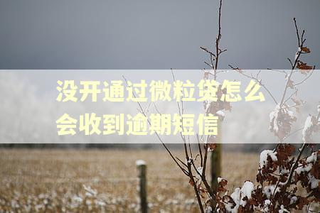 没开通过微粒贷怎么会收到逾期短信