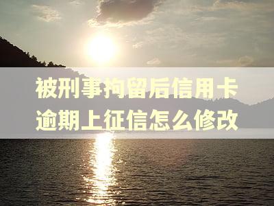 被刑事拘留后信用卡逾期上征信怎么修改 被刑事拘留后信用卡逾期上征信怎么修改