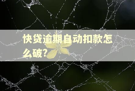 快贷逾期自动扣款怎么破? 快贷逾期自动扣款怎么破?
