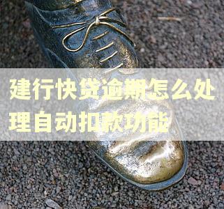 建行快贷逾期怎么处理自动扣款功能