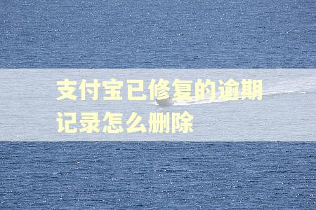 支付宝已修复的逾期记录怎么删除