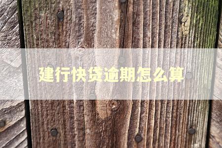 建行快贷逾期怎么算