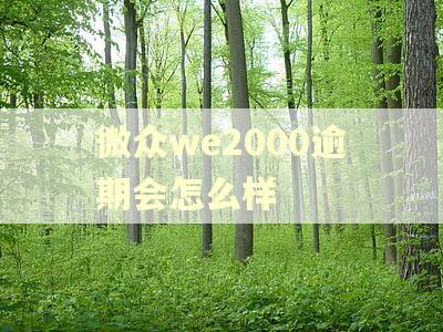 微众we2000逾期会怎么样