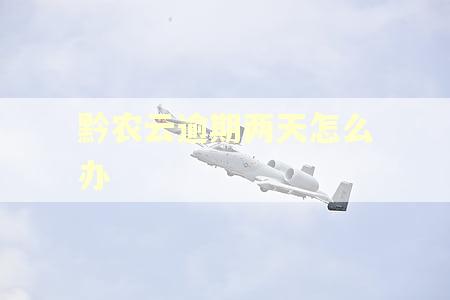 黔农云逾期两天怎么办