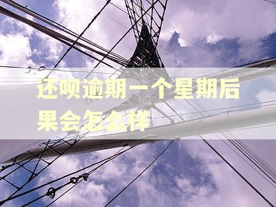 还呗逾期一个星期后果会怎么样