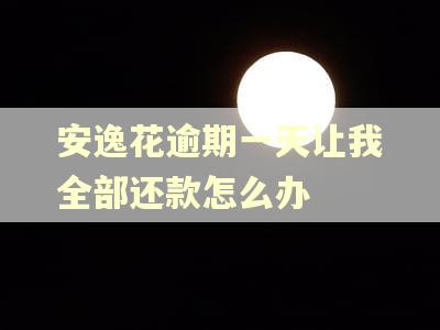 安逸花逾期一天让我全部还款怎么办