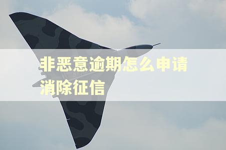 非恶意逾期怎么申请消除征信