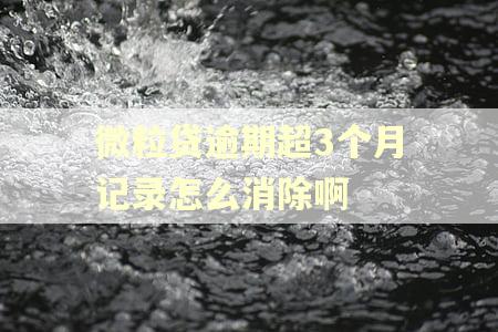 微粒贷逾期超3个月记录怎么消除啊 微粒贷逾期超3个月记录怎么消除啊