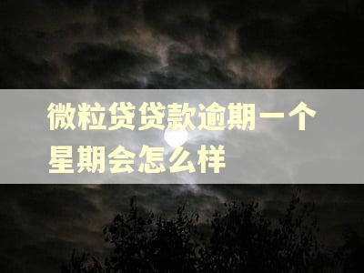微粒贷贷款逾期一个星期会怎么样