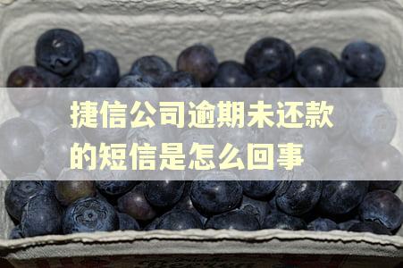 捷信公司逾期未还款的短信是怎么回事