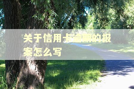 关于信用卡逾期的报案怎么写