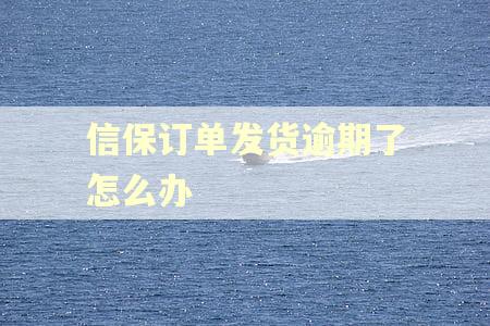 信保订单发货逾期了怎么办