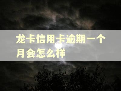 龙卡信用卡逾期一个月会怎么样