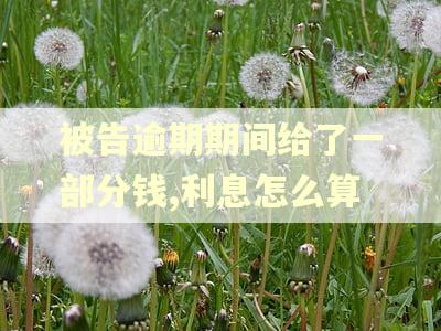 被告逾期期间给了一部分钱,利息怎么算