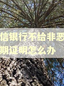 中信银行不给非恶意逾期证明怎么办