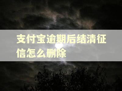支付宝逾期后结清征信怎么删除