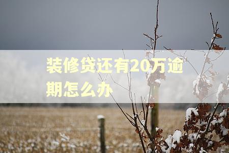 装修贷还有20万逾期怎么办
