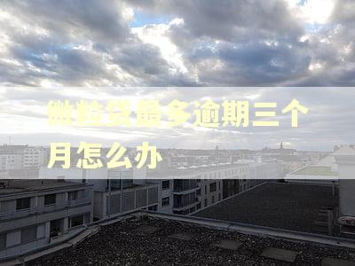 微粒贷最多逾期三个月怎么办