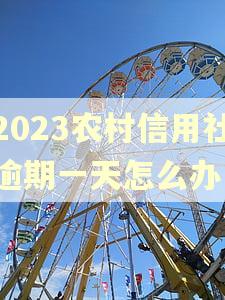 2023农村信用社逾期一天怎么办