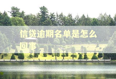 信贷逾期名单是怎么回事