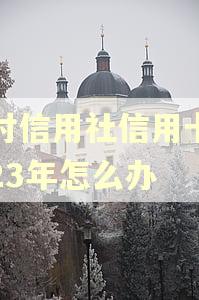 农村信用社信用卡逾期23年怎么办