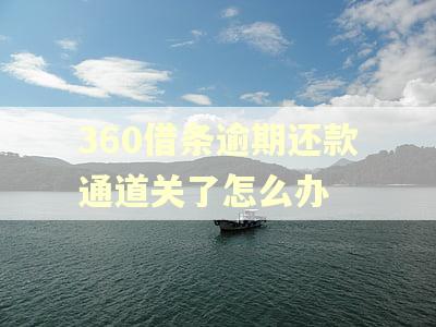 360借条逾期还款通道关了怎么办
