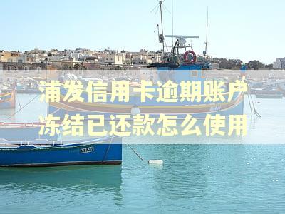 浦发信用卡逾期账户冻结已还款怎么使用