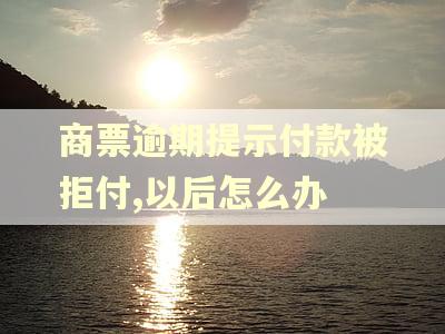 商票逾期提示付款被拒付,以后怎么办 商票逾期提示付款被拒付,以后怎么办