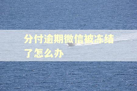 分付逾期微信被冻结了怎么办