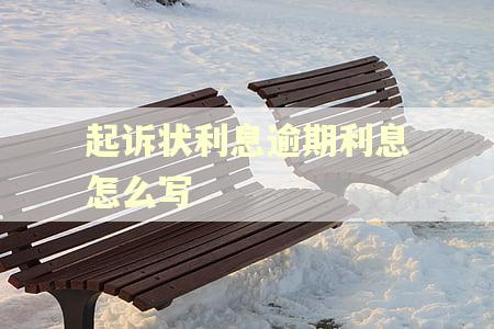 起诉状利息逾期利息怎么写