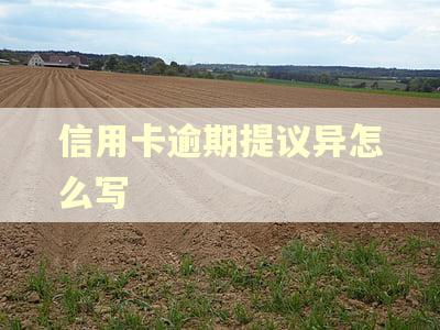 信用卡逾期提议异怎么写