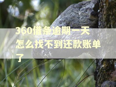 360借条逾期一天怎么找不到还款账单了