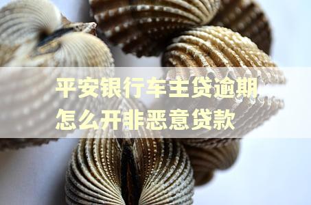 平安银行车主贷逾期怎么开非恶意贷款