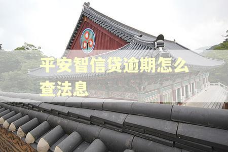 平安智信贷逾期怎么查法息