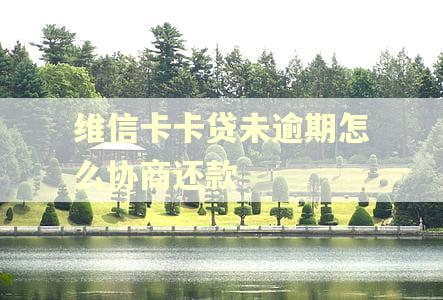 维信卡卡贷未逾期怎么协商还款