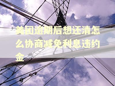 美团逾期后想还清怎么协商减免利息违约金
