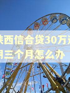 陕西信合贷30万逾期三个月怎么办