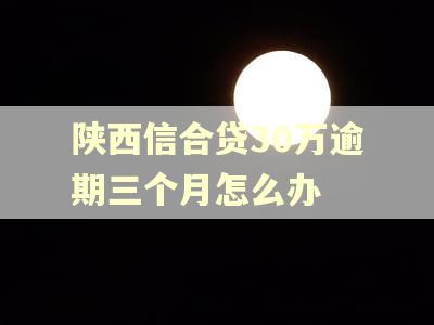 陕西信合贷30万逾期三个月怎么办