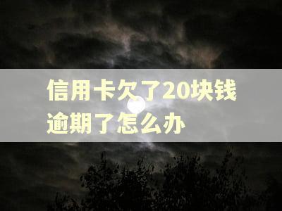 信用卡欠了20块钱逾期了怎么办