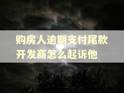 购房人逾期支付尾款开发商怎么起诉他