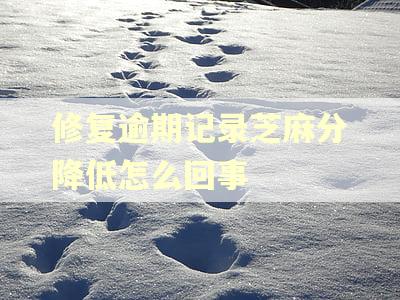 修复逾期记录芝麻分降低怎么回事